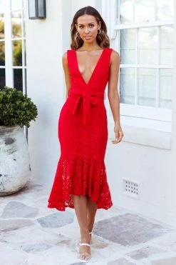 Hello Molly Formal Dresses Stars And Satellites Midi Dress Red