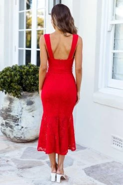 Hello Molly Formal Dresses Stars And Satellites Midi Dress Red