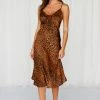 Hello Molly Sans Francisco Midi Dress Brown Leopard Formal Dresses