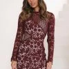 Hello Molly Glow Up Midi Dress PLUM Long Sleeve Dresses