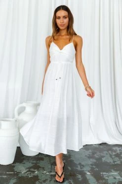 Hello Molly Day Dresses Our Next Brunch Midi Dress White