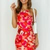 Backless Dresses RUNAWAY Tammy Mini Dress Fuchsia Floral