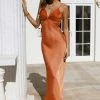 Hello Molly Cherry Pop Midi Dress Orange Backless Dresses