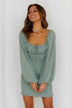 Hello Molly Kick It Back Dress Green Bodycon Dresses