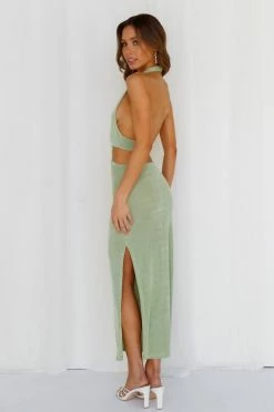 Hello Molly Fireworks At Midnight Midi Dress Sage