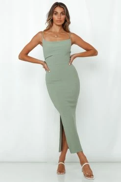 Hello Molly Rooftop Martinis For Two Midi Dress Sage Day Dresses