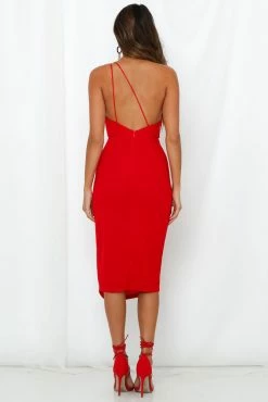HELLO MOLLY Taking It Back Dress Red Bodycon Dresses