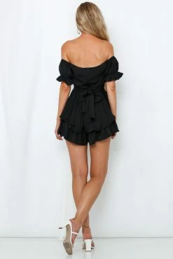 Hello Molly Proper Credit Romper Black