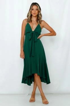 Hello Molly Time For Some Wine Midi Dress Emerald