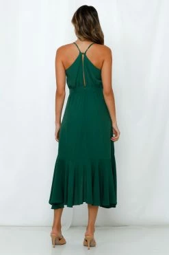 Hello Molly Time For Some Wine Midi Dress Emerald