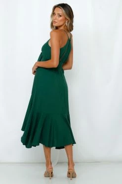 Hello Molly Time For Some Wine Midi Dress Emerald