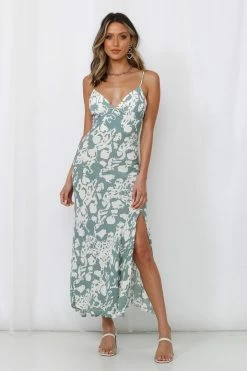 Hello Molly Floral Dresses Bridal Party Midi Dress Sage