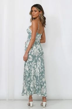 Hello Molly Floral Dresses Bridal Party Midi Dress Sage