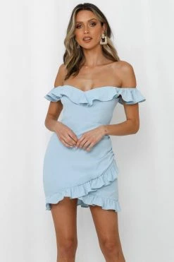 HELLO MOLLY Winks And Kisses Dress Blue Bodycon Dresses