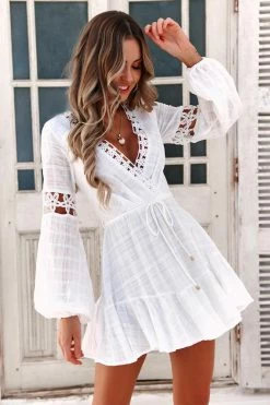 Hello Molly Way We Smile Dress White Backless Dresses