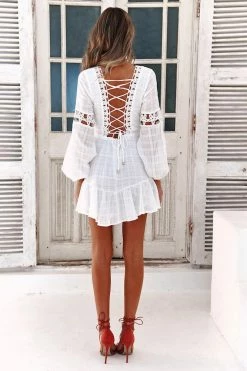 Hello Molly Way We Smile Dress White Backless Dresses